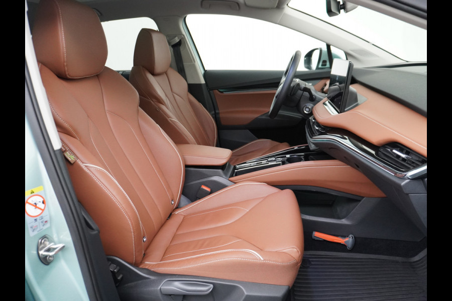 Škoda ENYAQ iV 80 Trekhaak Leder Panoramadak Memory Camera Adap.Cruise Warmtepomp Navi Ecc Apple Carplay Android Auto Lmv 21" 1e Eigenaar Nieuwprijs €59.095! 1.000KG Trekgewicht