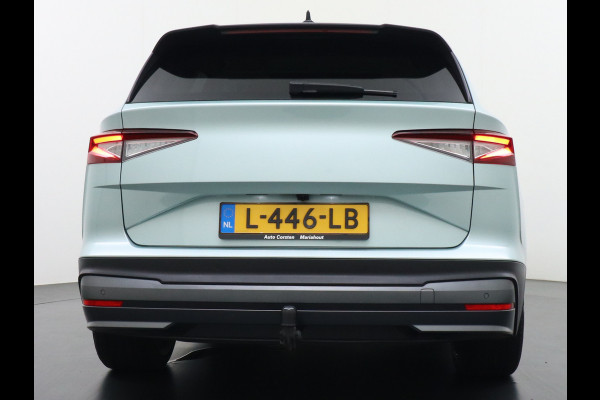 Škoda ENYAQ iV 80 Trekhaak Leder Panoramadak Memory Camera Adap.Cruise Warmtepomp Navi Ecc Apple Carplay Android Auto Lmv 21" 1e Eigenaar Nieuwprijs €59.095! 1.000KG Trekgewicht