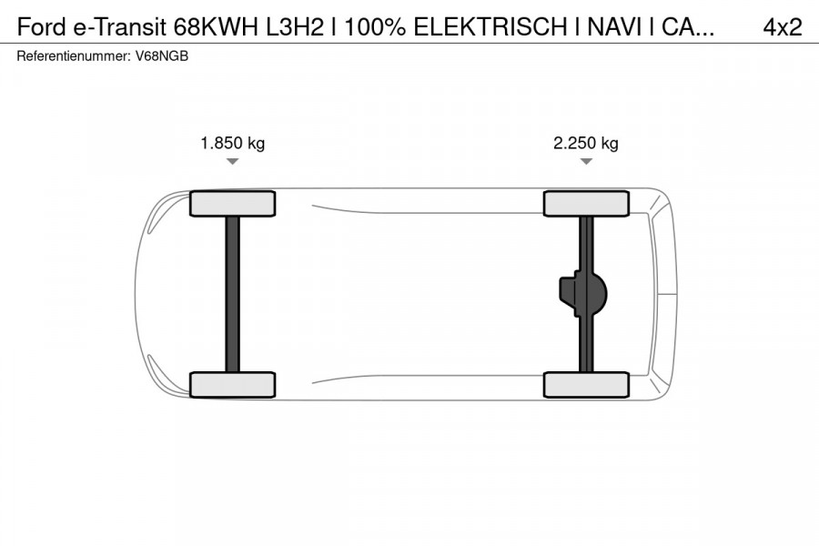 Ford E-Transit 68KWH L3H2 l 100% ELEKTRISCH l NAVI l CAMERA l ACC l CLIMATE CONTROL