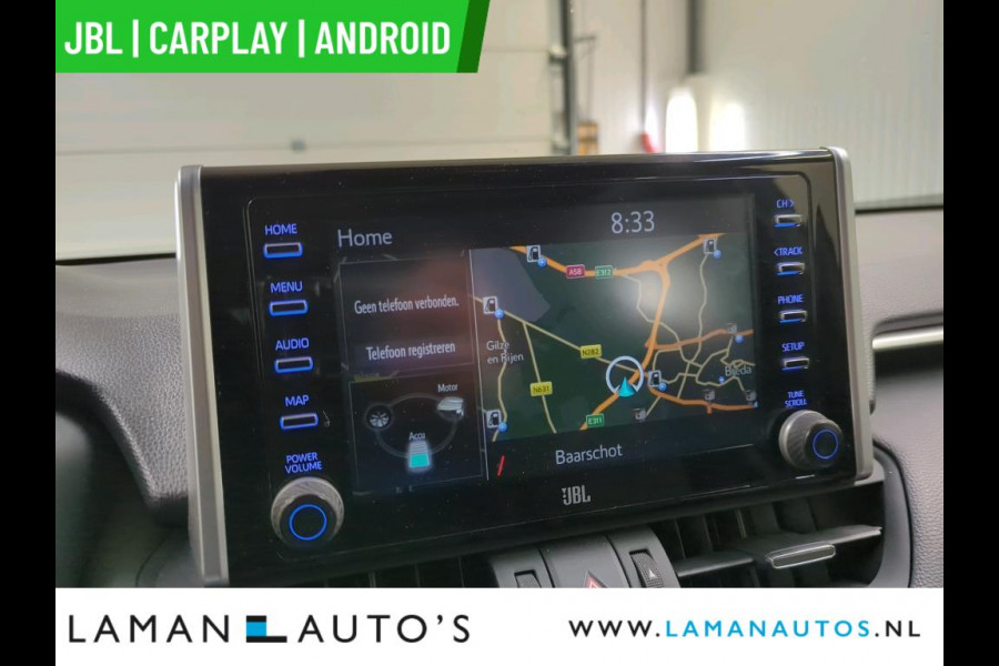 Toyota RAV4 2.5 Hybrid 218pk Bi-Tone | JBL CarPlay Halfleder ECC Nav 18" LMV ACC Camera Trekhaak Metallic | Hybrid Voorschoten