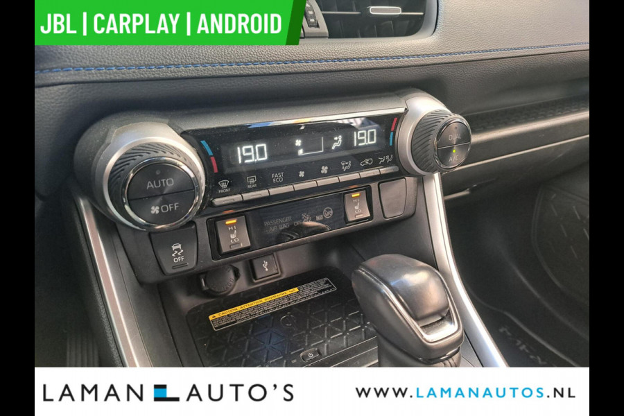 Toyota RAV4 2.5 Hybrid 218pk Bi-Tone | JBL CarPlay Halfleder ECC Nav 18" LMV ACC Camera Trekhaak Metallic | Hybrid Voorschoten