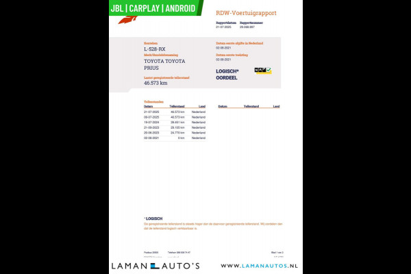 Toyota Prius 1.8 Hybrid 122 pk Dynamic | JBL Multimedia Plus Pack CarPlay HUD ECC Navi LED ACC Camera Metallic | Hybrid Voorschoten Toyota Prius 1.8 Hybrid 122 pk Dynamic | JBL Multimedia Plus Pack CarPlay HUD ECC Navi LED ACC Camera Metallic | Hybrid Voorschoten