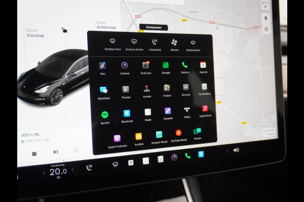 Tesla Model 3 Performance 513pk 20" AutoPilot Pano.dak  Adaptive Cruise Camera''s Leer PDC-A+Voor Wifi Ecc Pdc Dual Motor ! Elektr.-A-Klep+Stuur+Verst.Stoel+Geheugen, Easy Entry Stoel+Bank-Verwarmd Keyless carbon spoiler rode remklauwen Long Range accu WiFi Voorbereid. Internet (9,99pm) 75 kWh 4wd 1e Eigenaar Origineel Nederlandse Auto