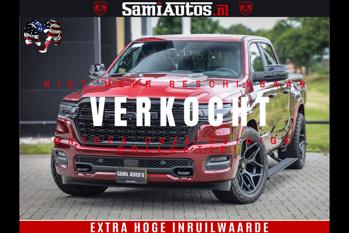 Dodge Ram 1500 Limited Night H.O 540HP 706Nm | Massage + Full Option | De Meest Luxe en Volle Pick-Up in zijn Klasse | Comfortabele Dubbele Cabine met Royale 5 Zitplaatsen | BPM vrij | Nu Leverbaar uit Voorraad | Voorraad Nr 2302 - 7425 Dodge Ram 1500 Limited Night H.O 540HP 706Nm | Massage + Full Option | De Meest Luxe en Volle Pick-Up in zijn Klasse | Comfortabele Dubbele Cabine met Royale 5 Zitplaatsen | BPM vrij | Nu Leverbaar uit Voorraad | Voorraad Nr 2302 - 7425