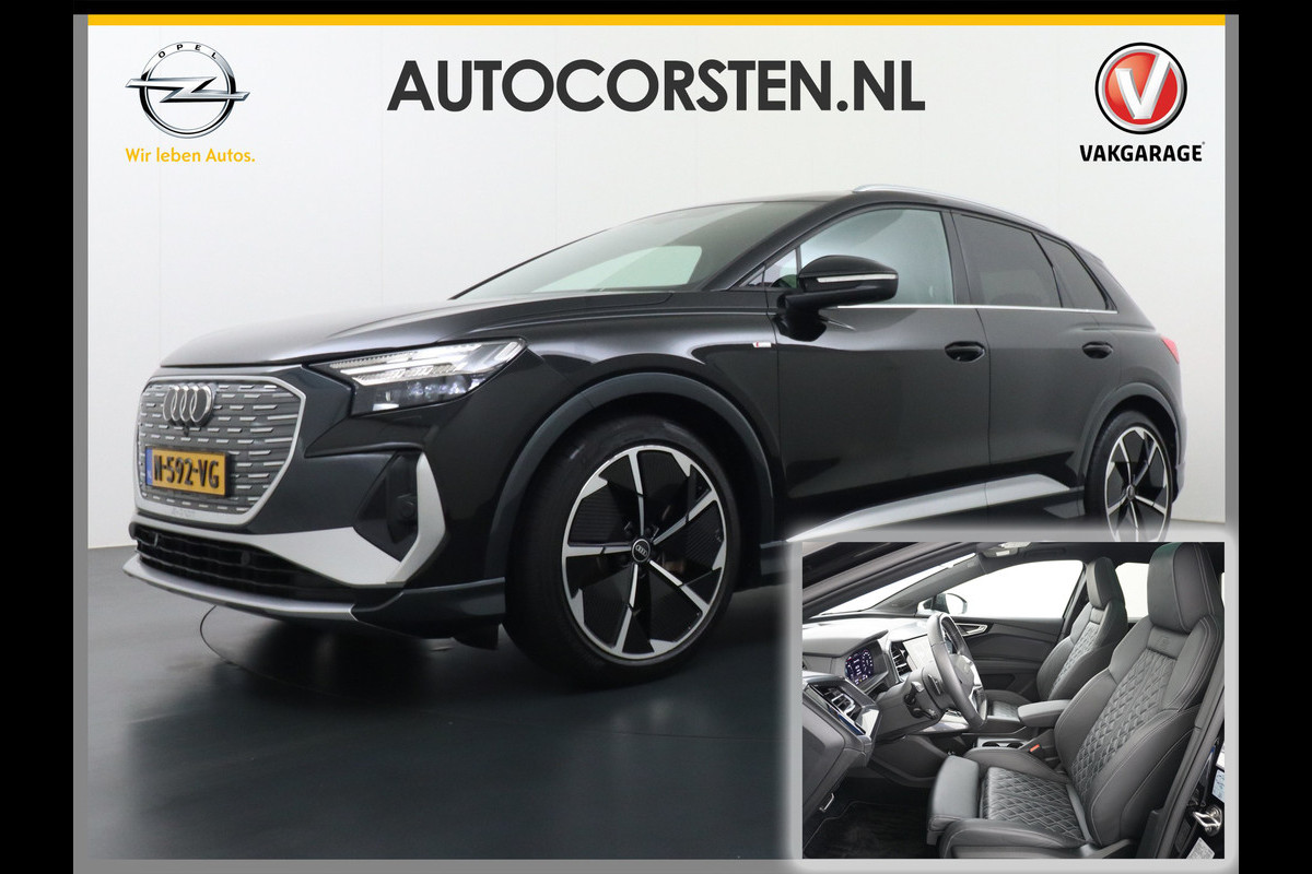 Audi Q4 e-tron 50 82kWh Quattro 300pk Competition S-Line Pano-dak Leer Matrix-Led 21" 77kWh Sonos®-Audio Warmtepomp Adaptive-Cruise HUD Head-Up Assistentie Pack Comfort-plus Pack Dynamic Pack Interieur Pack Keyless Pack Automatisch grootlicht Privacy-Glass Zeer compleet Grote Accu €75.000 nieuw Audi Q4 e-tron 50 82kWh Quattro 300pk Competition S-Line Pano-dak Leer Matrix-Led 21" 77kWh Sonos®-Audio Warmtepomp Adaptive-Cruise HUD Head-Up Assistentie Pack Comfort-plus Pack Dynamic Pack Interieur Pack Keyless Pack Automatisch grootlicht Privacy-Glass Zeer compleet Grote Accu €75.000 nieuw