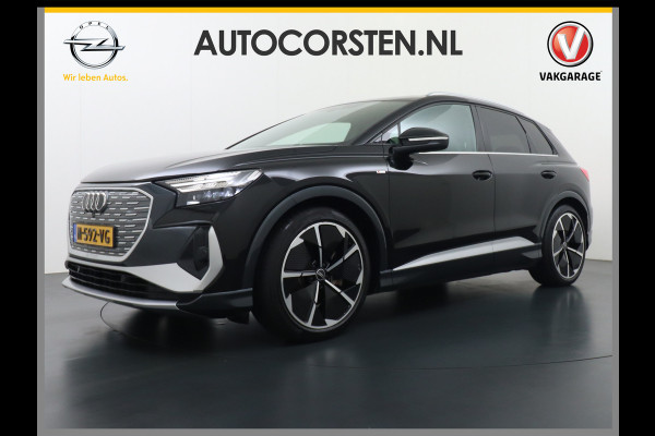 Audi Q4 e-tron 50 82kWh Quattro 300pk Competition S-Line Pano-dak Leer Matrix-Led 21" 77kWh Sonos®-Audio Warmtepomp Adaptive-Cruise HUD Head-Up Assistentie Pack Comfort-plus Pack Dynamic Pack Interieur Pack Keyless Pack Automatisch grootlicht Privacy-Glass Zeer compleet Grote Accu €75.000 nieuw