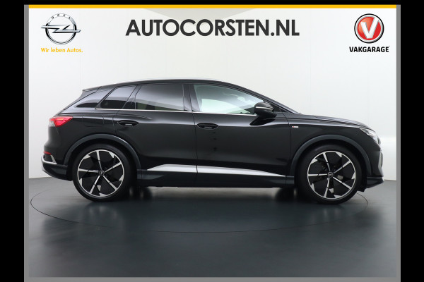Audi Q4 e-tron 50 82kWh Quattro 300pk Competition S-Line Pano-dak Leer Matrix-Led 21" 77kWh Sonos®-Audio Warmtepomp Adaptive-Cruise HUD Head-Up Assistentie Pack Comfort-plus Pack Dynamic Pack Interieur Pack Keyless Pack Automatisch grootlicht Privacy-Glass Zeer compleet Grote Accu €75.000 nieuw