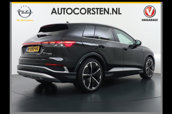 Audi Q4 e-tron 50 82kWh Quattro 300pk Competition S-Line Pano-dak Leer Matrix-Led 21" 77kWh Sonos®-Audio Warmtepomp Adaptive-Cruise HUD Head-Up Assistentie Pack Comfort-plus Pack Dynamic Pack Interieur Pack Keyless Pack Automatisch grootlicht Privacy-Glass Zeer compleet Grote Accu €75.000 nieuw