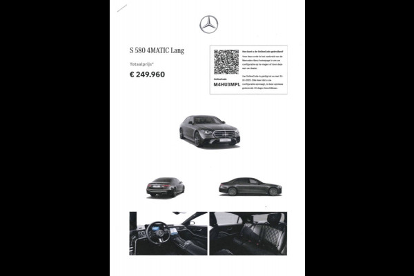 Mercedes-Benz S-Klasse S 580 V8 4MATIC Lang AMG Line | NP € 253406 | BTW Auto Mercedes-Benz S-Klasse S 580 V8 4MATIC Lang AMG Line | NP € 253406 | BTW Auto