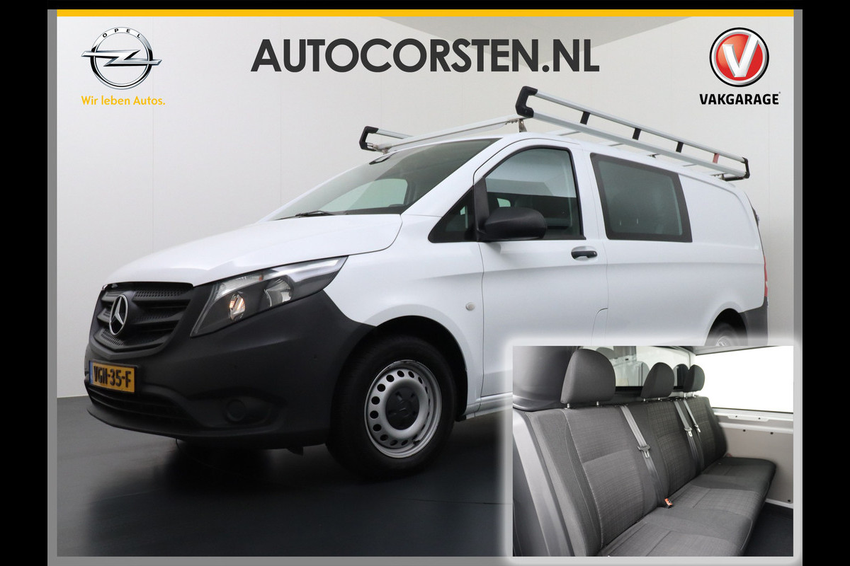 Mercedes-Benz Vito 114 2.2CDI 136PK Automaat DC 6-Persoons Dubbele Cabine Lang Airco Navi Camera Pdc Bluetooth Cruise Control Regen-Lichtsensor Pdc Betonplex Vloer Schuifdeur Imperiaal 1e Eigenaar Euro 6 Mercedes-Benz Vito 114 2.2CDI 136PK Automaat DC 6-Persoons Dubbele Cabine Lang Airco Navi Camera Pdc Bluetooth Cruise Control Regen-Lichtsensor Pdc Betonplex Vloer Schuifdeur Imperiaal 1e Eigenaar Euro 6