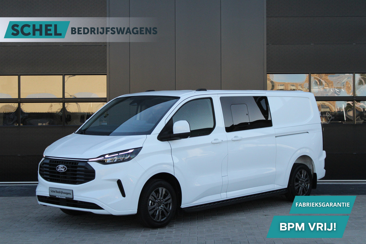 Ford Transit Custom 320 2.0 TDCI L2H1 Limited DC 170pk - 5 Zits - Adaptive Cruise - Navi - 2x Schuifdeur - Verwarmd stuur - 70l tank - 17" LM velgen
