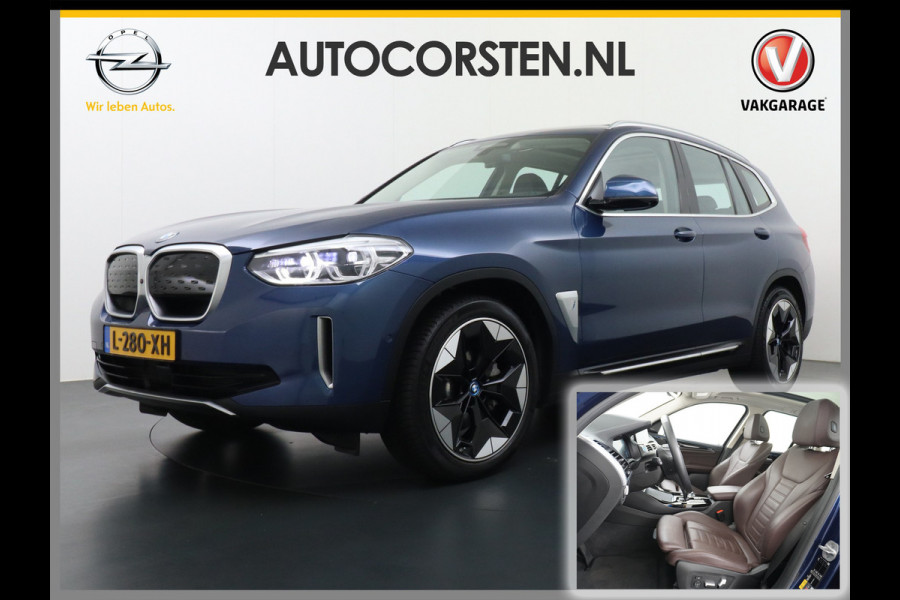BMW iX3 High Executive 80kWh Leer+Elektr.-verst. Adap.Cruise Apple Carplay Android Auto Navi Ecc 360°Camera Panoramaschuifdak Harman&Kar Stoelverwarming Parkeer+Achteruitrij assistent Led Origineel Nederlandse Auto Zeer compleet! €73.000 nieuw!