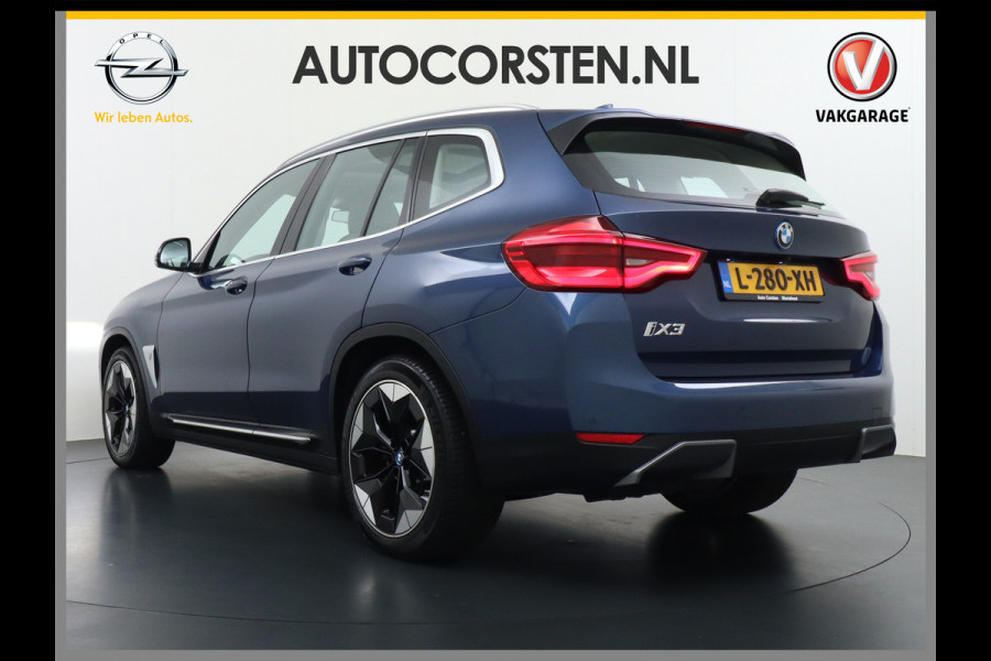 BMW iX3 High Executive 80kWh Leer+Elektr.-verst. Adap.Cruise Apple Carplay Android Auto Navi Ecc 360°Camera Panoramaschuifdak Harman&Kar Stoelverwarming Parkeer+Achteruitrij assistent Led Origineel Nederlandse Auto Zeer compleet! €73.000 nieuw!