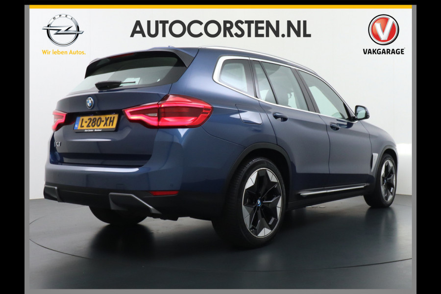 BMW iX3 High Executive 80kWh Leer+Elektr.-verst. Adap.Cruise Apple Carplay Android Auto Navi Ecc 360°Camera Panoramaschuifdak Harman&Kar Stoelverwarming Parkeer+Achteruitrij assistent Led Origineel Nederlandse Auto Zeer compleet! €73.000 nieuw!