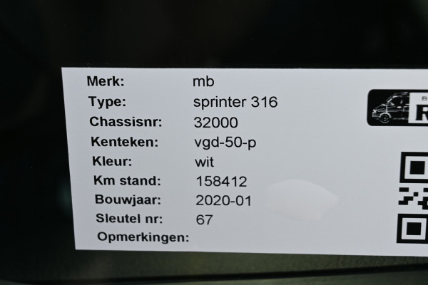 Mercedes-Benz Sprinter 316 CDI L3H2 DC 3500 KG trekhaak, Camera Mercedes-Benz Sprinter 316 CDI L3H2 DC 3500 KG trekhaak, Camera