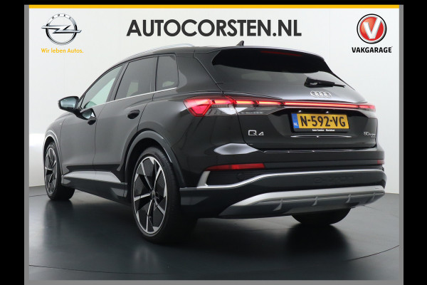 Audi Q4 e-tron 50 82kWh Quattro 300pk Competition S-Line Pano-dak Leer Matrix-Led 21" 77kWh Sonos®-Audio Warmtepomp Adaptive-Cruise HUD Head-Up Assistentie Pack Comfort-plus Pack Dynamic Pack Interieur Pack Keyless Pack Automatisch grootlicht Privacy-Glass Zeer compleet Grote Accu €75.000 nieuw