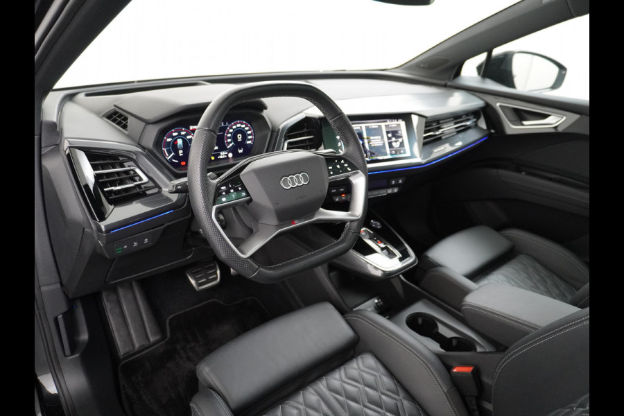 Audi Q4 e-tron 50 82kWh Quattro 300pk Competition S-Line Pano-dak Leer Matrix-Led 21" 77kWh Sonos®-Audio Warmtepomp Adaptive-Cruise HUD Head-Up Assistentie Pack Comfort-plus Pack Dynamic Pack Interieur Pack Keyless Pack Automatisch grootlicht Privacy-Glass Zeer compleet Grote Accu €75.000 nieuw