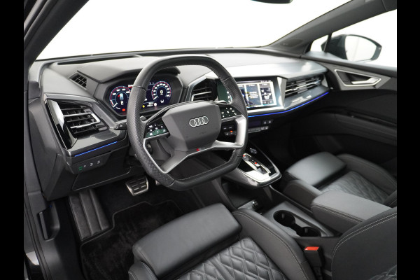 Audi Q4 e-tron 50 82kWh Quattro 300pk Competition S-Line Pano-dak Leer Matrix-Led 21" 77kWh Sonos®-Audio Warmtepomp Adaptive-Cruise HUD Head-Up Assistentie Pack Comfort-plus Pack Dynamic Pack Interieur Pack Keyless Pack Automatisch grootlicht Privacy-Glass Zeer compleet Grote Accu €75.000 nieuw