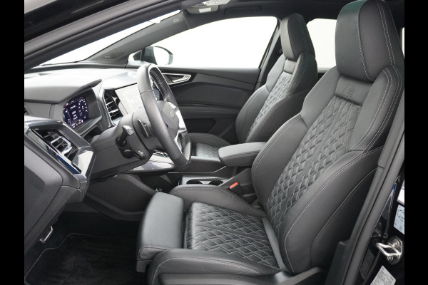 Audi Q4 e-tron 50 82kWh Quattro 300pk Competition S-Line Pano-dak Leer Matrix-Led 21" 77kWh Sonos®-Audio Warmtepomp Adaptive-Cruise HUD Head-Up Assistentie Pack Comfort-plus Pack Dynamic Pack Interieur Pack Keyless Pack Automatisch grootlicht Privacy-Glass Zeer compleet Grote Accu €75.000 nieuw