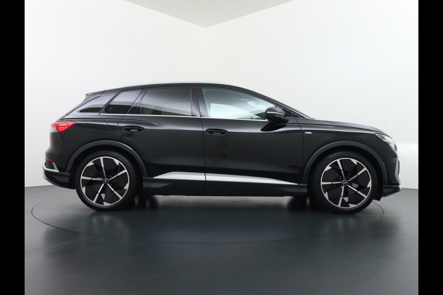 Audi Q4 e-tron 50 82kWh Quattro 300pk Competition S-Line Pano-dak Leer Matrix-Led 21" 77kWh Sonos®-Audio Warmtepomp Adaptive-Cruise HUD Head-Up Assistentie Pack Comfort-plus Pack Dynamic Pack Interieur Pack Keyless Pack Automatisch grootlicht Privacy-Glass Zeer compleet Grote Accu €75.000 nieuw