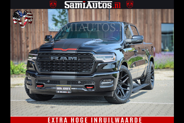 Dodge Ram 1500 Limited Night High Output 540HP 706Nm | Massage + Full Option | De Meest Luxe en Volle Pick-Up in zijn Klasse | Comfortabele Dubbele Cabine met Royale 5 Zitplaatsen | BPM vrij | Nu Leverbaar uit Voorraad | Voorraad Nr 2334 - 5409
