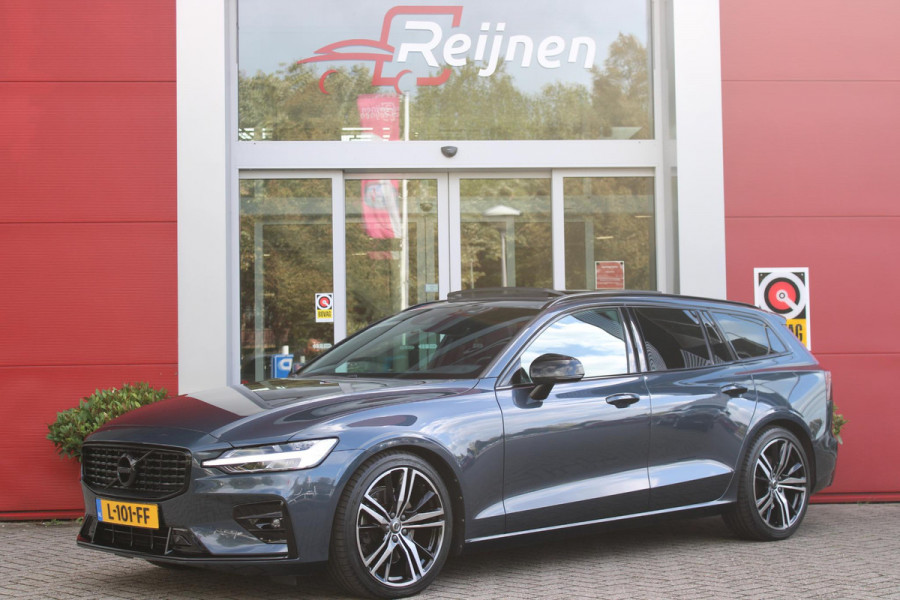 Volvo V60 2.0 B3 R-DESIGN 177PK MILD HYBRID AUTOMAAT 8 | PANORAMISCH SCHUIF/KANTELDAK | PREMIUM AUDIO BY HARMAN KARDON | 19" 5-TRIPPLE SPAAKS BLACK/DIAMAND CUT LICHTMETALEN VELGEN | BLINDSPOT INFOMATION SYSTEM (BLIS) | VERWARMDE VOORRUIT |VERWARMDE AQUABLADE RUITENWISSERBLADEN | PILOT ASSIST | APPLE CARPLAY / ANDROID AUTO | DODEHOEKDETECTIE |  ADAPTIEVE CRUISECONTROL | R-DESIGN BEKLEDING MET NAPPA LEDER I.C.M. OPEN GRID TEXTIEL | ELEKTRISCH VERSTELBARE CONTOUR STOELEN (SPORTSTOELEN) MET GEHEUGEN OP BEIDE VOORSTOELEN |VERWARMDE VOORSTOELEN EN ACHTERBANK | VERWARMD STUURWIEL | PAR