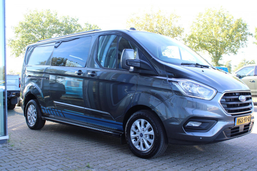 Ford Transit Custom 300 2.0 TDCI L2H1 Limited DC | Zeer Netjes! | Nieuw geleverde Ned.auto | Trekhaak | Sidesteps + roofrails| Dubbele Cabine | Cruise Control | Navigatie |