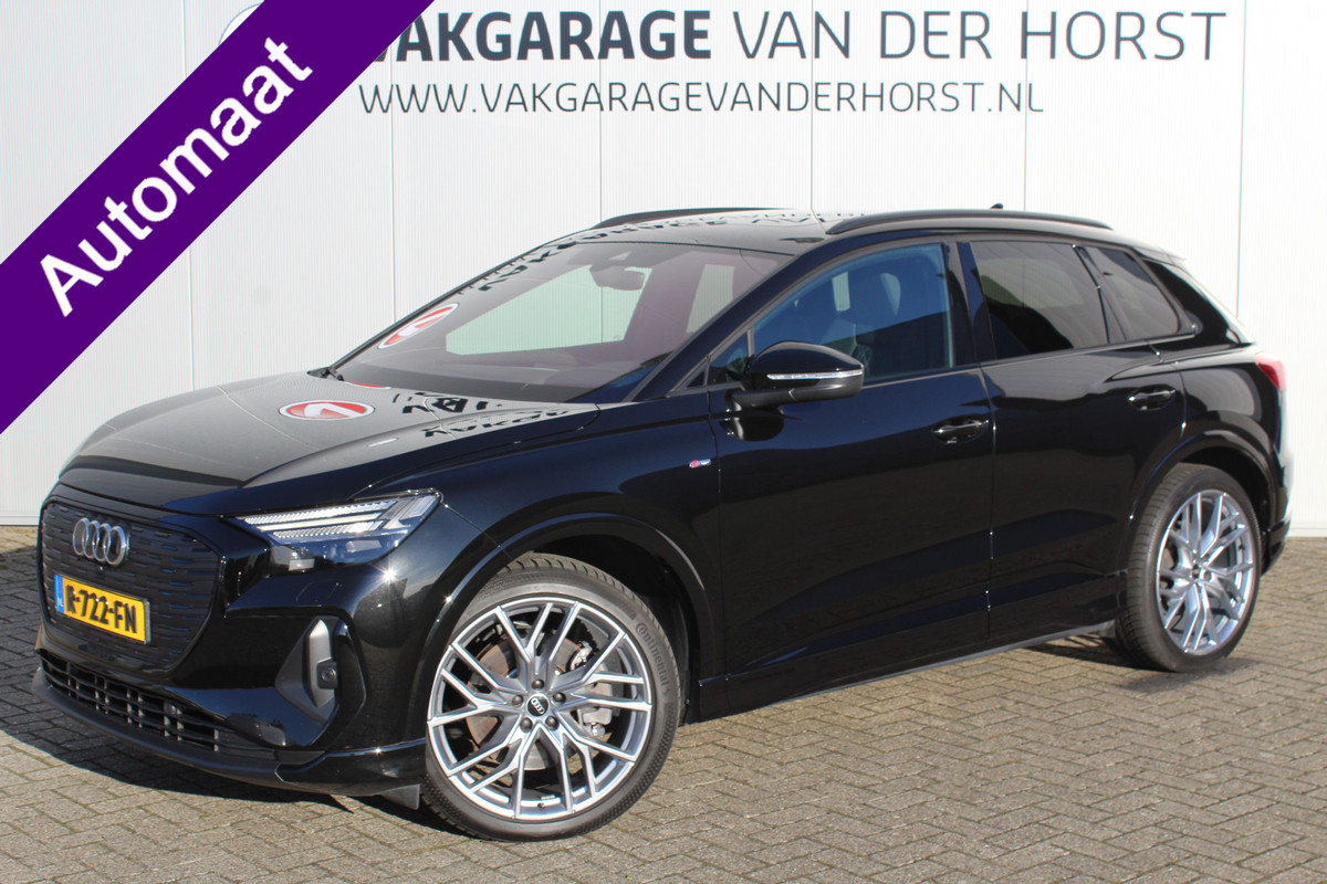 Audi Q4 e-tron 50 quattro S-Edition 77kWh. ELEKTRISCH ! Voorzien van diverse opties ! Autm. airco dual, navigatie, telefoonvoorb., elektr. panodak, LM wielen, DAB radio, camera, parkeersensoren, head-up display, elektr. achterklep, lederen int., stoel- en stuurwiel verw. etc. Audi Q4 e-tron 50 quattro S-Edition 77kWh. ELEKTRISCH ! Voorzien van diverse opties ! Autm. airco dual, navigatie, telefoonvoorb., elektr. panodak, LM wielen, DAB radio, camera, parkeersensoren, head-up display, elektr. achterklep, lederen int., stoel- en stuurwiel verw. etc.