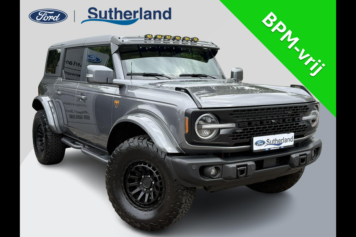 Ford Bronco 2.7 Badlands | V6 336PK | Carbonized Grey | Afneembare trekhaak | Grijs kenteken | Prijs ex. BTW | Speciale wielen en accessoires zie tekst | Ombouw grijs kenteken - 2 zitplaatsen