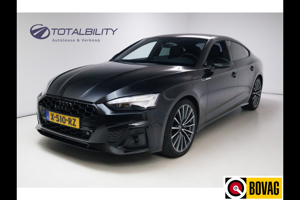 Audi A5 Sportback 40 TFSI 2x S-Line 204 PK | Navigatie | App. connect | Elc. achterklep | Stoelverwarming | Adaptieve cruise control, 19" LMV, Draadloze tel. lader, Extra getiunt glas Audi A5 Sportback 40 TFSI 2x S-Line 204 PK | Navigatie | App. connect | Elc. achterklep | Stoelverwarming | Adaptieve cruise control, 19" LMV, Draadloze tel. lader, Extra getiunt glas
