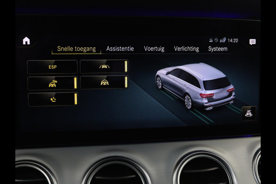 Mercedes-Benz E-Klasse 300de 4Matic AMG Night | Panoramadak | Trekhaak | Stoelverwarming | 360 camera | Adaptive cruise | Leder/Alcantara | Burmeseter | Matrix LED | Navigatie