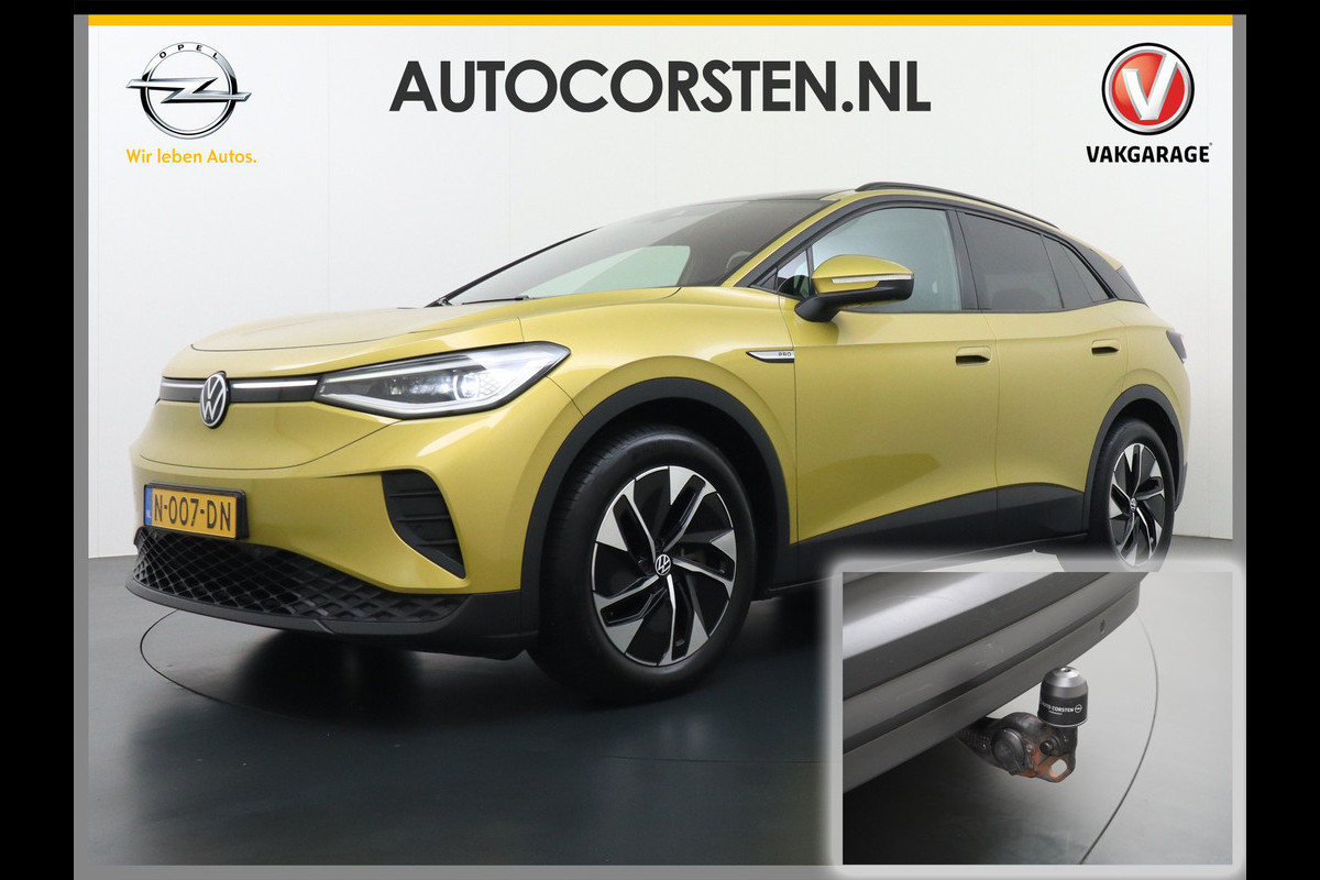 Volkswagen ID.4 Pro Max 77kWh Ergo-Active Elek. Stoelen Memory Leer/Alcantara Trekhaak Warmtepomp Panoramadak Head-Up 360°Camera Apple Carplay A Adap.Cruise Elek.Achterklep Stoel+Stuurverwarming DAB Keyless Advanced 1e Eigenaar Origineel Nederlandse Auto Zeer Compleet!