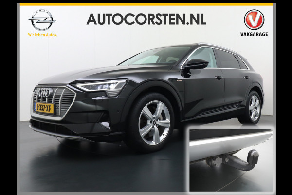 Audi e-tron 55 Quattro 95kWh 408PK Trekhaak Leder/Alcantara-Sportstoel Panoramadak Adap.Cruise Navi Ecc Stoelverwarming Business Edition Plus Luchtvering Memory Lmv Elek.Achterklep Privacy Glas Keyless 1e Eigenaar 1.800KG Trekgewicht Zeer compleet!