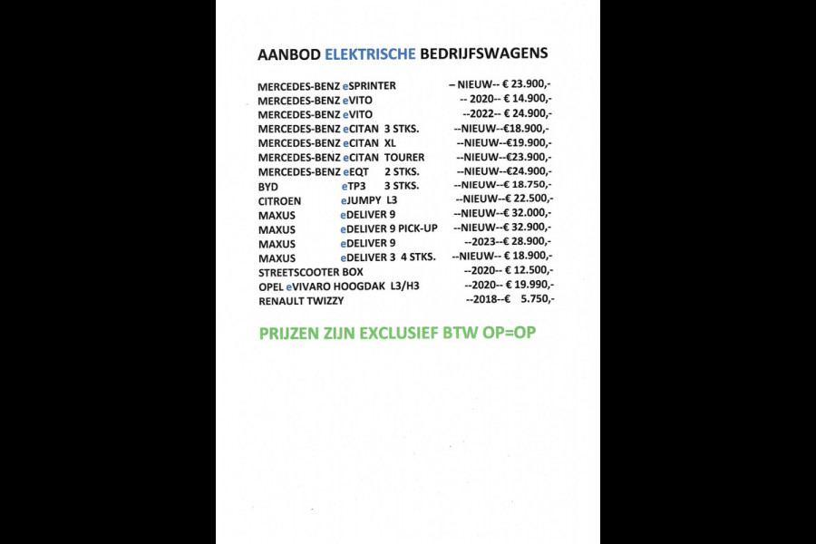 Mercedes-Benz eVito eVito Lang Airco Achteruitrijcamera PDC voor & Achter