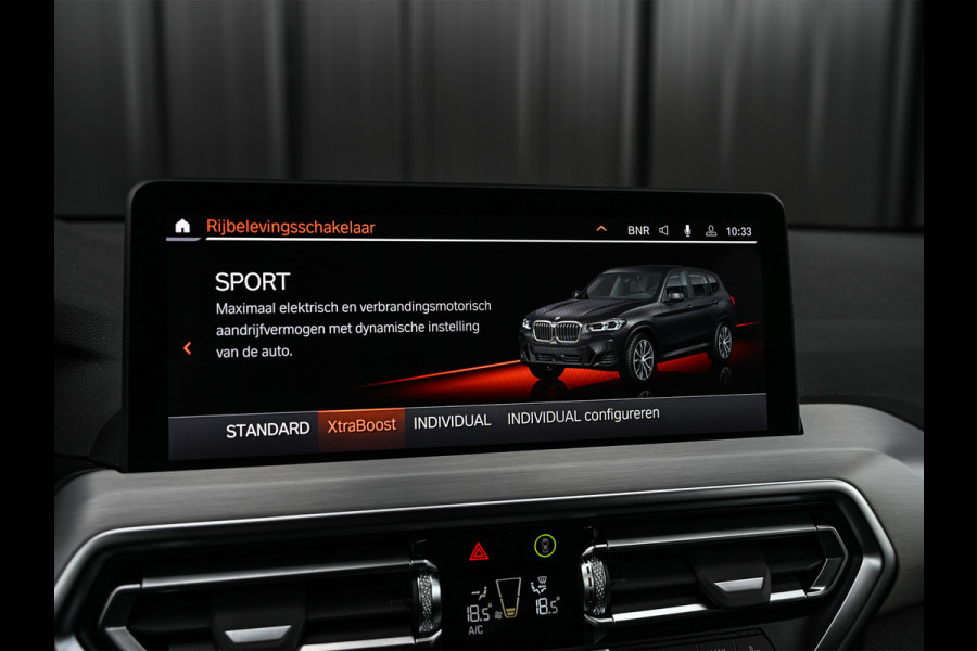 BMW X3 xDrive30e HIGH EXECUTIVE | M-SPORT | ACTIVE CRUISE | EL. TREKHAAK | CAMERA | VIRTUAL COCKPIT | LEDER | STOELVERWARMING | SHADOW