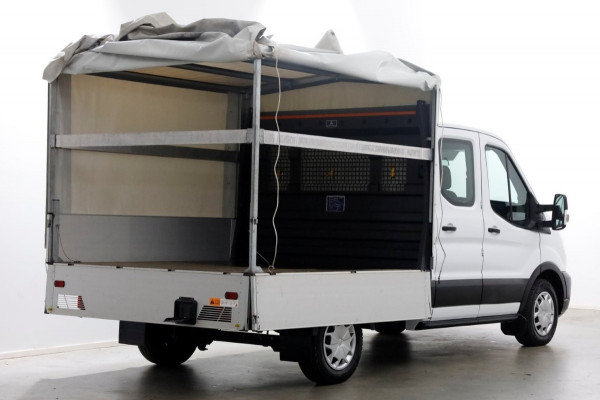 Ford Transit 2.0 TDCI 130pk L2H1 Trend D.C. Open Laadbak met huif 05-2020
