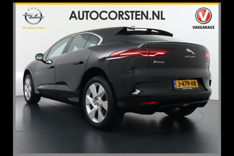 Jaguar I-PACE EV400 400pk SE 90kWh AWD Leer+Elektr. Meridian®-Audio Apple Carplay Android Auto Navi Led-v+a Ecc Camera Cruise Control Keyless Pdc Lmv Led Bordherkenning Elektrische-Achterklep koplampreiniging Lane-Assist App-Connect ECT Voorverwarming/koeling WiFi DigiDash DAB 4WD 1e Eigenaar Origineel Nederlandse Auto € 90.000 nieuw!