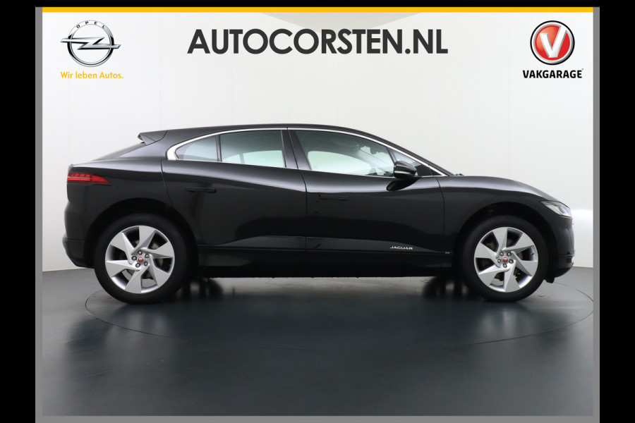 Jaguar I-PACE EV400 400pk SE 90kWh AWD Leer+Elektr. Meridian®-Audio Apple Carplay Android Auto Navi Led-v+a Ecc Camera Cruise Control Keyless Pdc Lmv Led Bordherkenning Elektrische-Achterklep koplampreiniging Lane-Assist App-Connect ECT Voorverwarming/koeling WiFi DigiDash DAB 4WD 1e Eigenaar Origineel Nederlandse Auto € 90.000 nieuw!