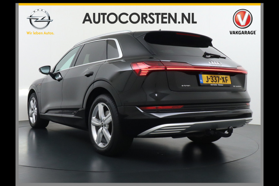 Audi e-tron 55 Quattro 95kWh 408PK Trekhaak Leder/Alcantara-Sportstoel Panoramadak Adap.Cruise Navi Ecc Stoelverwarming Business Edition Plus Luchtvering Memory Lmv Elek.Achterklep Privacy Glas Keyless 1e Eigenaar 1.800KG Trekgewicht Zeer compleet!