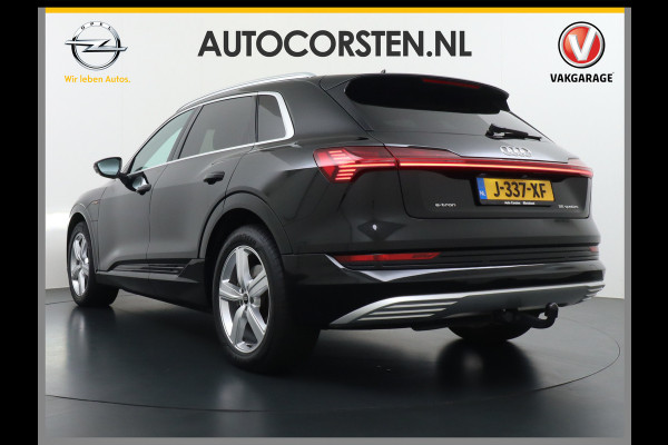 Audi e-tron 55 Quattro 95kWh 408PK Trekhaak Leder/Alcantara-Sportstoel Panoramadak Adap.Cruise Navi Ecc Stoelverwarming Business Edition Plus Luchtvering Memory Lmv Elek.Achterklep Privacy Glas Keyless 1e Eigenaar 1.800KG Trekgewicht Zeer compleet!