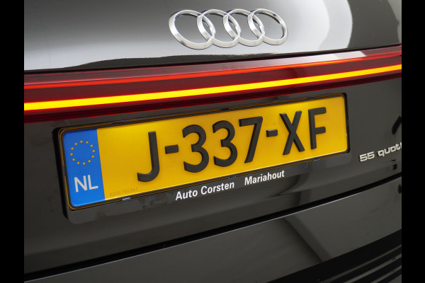 Audi e-tron 55 Quattro 95kWh 408PK Trekhaak Leder/Alcantara-Sportstoel Panoramadak Adap.Cruise Navi Ecc Stoelverwarming Business Edition Plus Luchtvering Memory Lmv Elek.Achterklep Privacy Glas Keyless 1e Eigenaar 1.800KG Trekgewicht Zeer compleet!