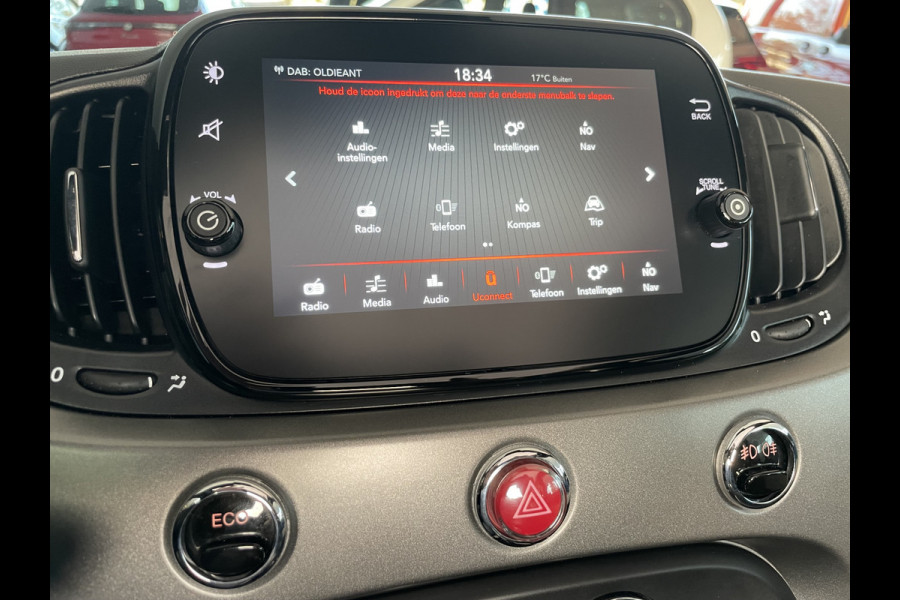 Fiat 500C 0.9 TwinAir Turbo Sport Airco - Cruise control - parkeersensoren achter - navigatiesysteem - Licht metalen velgen 16 inch - Mistlampen voor - Stuur mulftifunctioneel - sportstuur