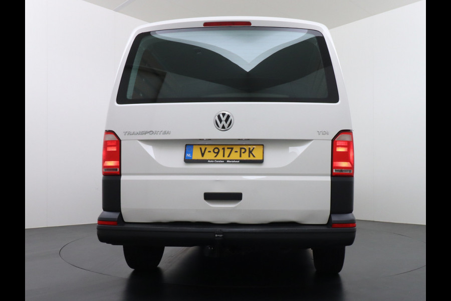 Volkswagen Transporter 2.0TDI DUBBELE CABINE L2H1 Apple Carplay Android Auto Trekhaak Airco Comfortline Betonplex Vloer Lat om Lat betimmering Euro 6 Schuifdeur Origineel Nederlandse Auto