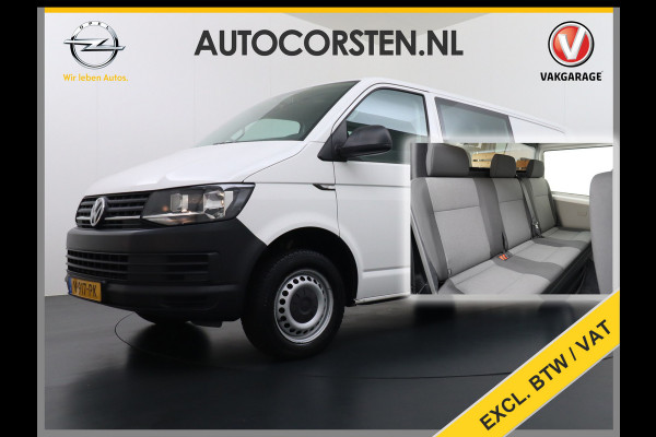 Volkswagen Transporter 2.0TDI DUBBELE CABINE L2H1 Apple Carplay Android Auto Trekhaak Airco Comfortline Betonplex Vloer Lat om Lat betimmering Euro 6 Schuifdeur Origineel Nederlandse Auto
