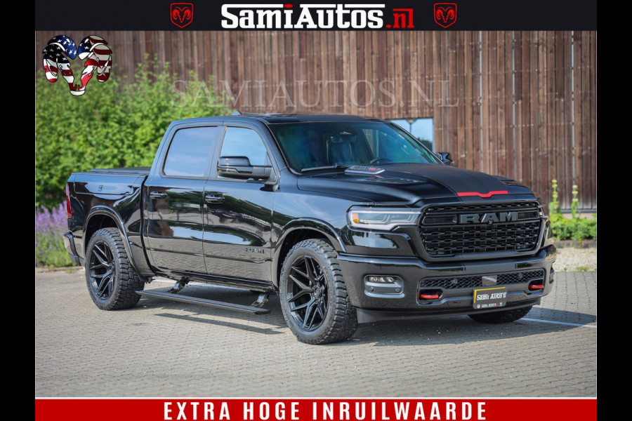 Dodge Ram 1500 Limited Night High Output 540HP 706Nm | Massage + Full Option | De Meest Luxe en Volle Pick-Up in zijn Klasse | Comfortabele Dubbele Cabine met Royale 5 Zitplaatsen | BPM vrij | Nu Leverbaar uit Voorraad | Voorraad Nr 2331 - 5133