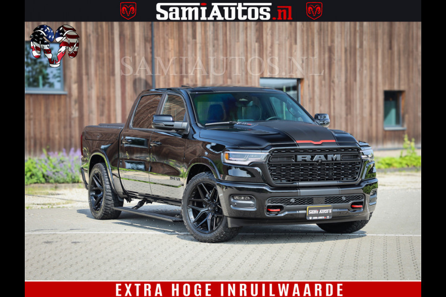 Dodge Ram 1500 Limited Night High Output 540HP 706Nm | Massage + Full Option | De Meest Luxe en Volle Pick-Up in zijn Klasse | Comfortabele Dubbele Cabine met Royale 5 Zitplaatsen | BPM vrij | Nu Leverbaar uit Voorraad | Voorraad Nr 2357 - 5182