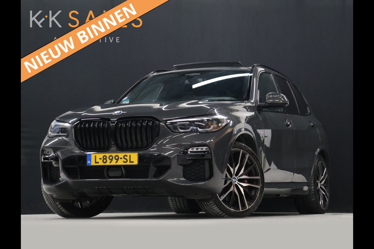BMW X5 xDrive45e High Executive M Sport [SCHUIFKANTELDAK, TREKHAAK INKLAPBAAR, APPLE CARPLAY, ANDROID, MEMORY SEATS, 360 CAMERA, HEAD-UP, VOL LEDER, STOELVERKOELING, STOELVERWARMING, NIEUWSTAAT]