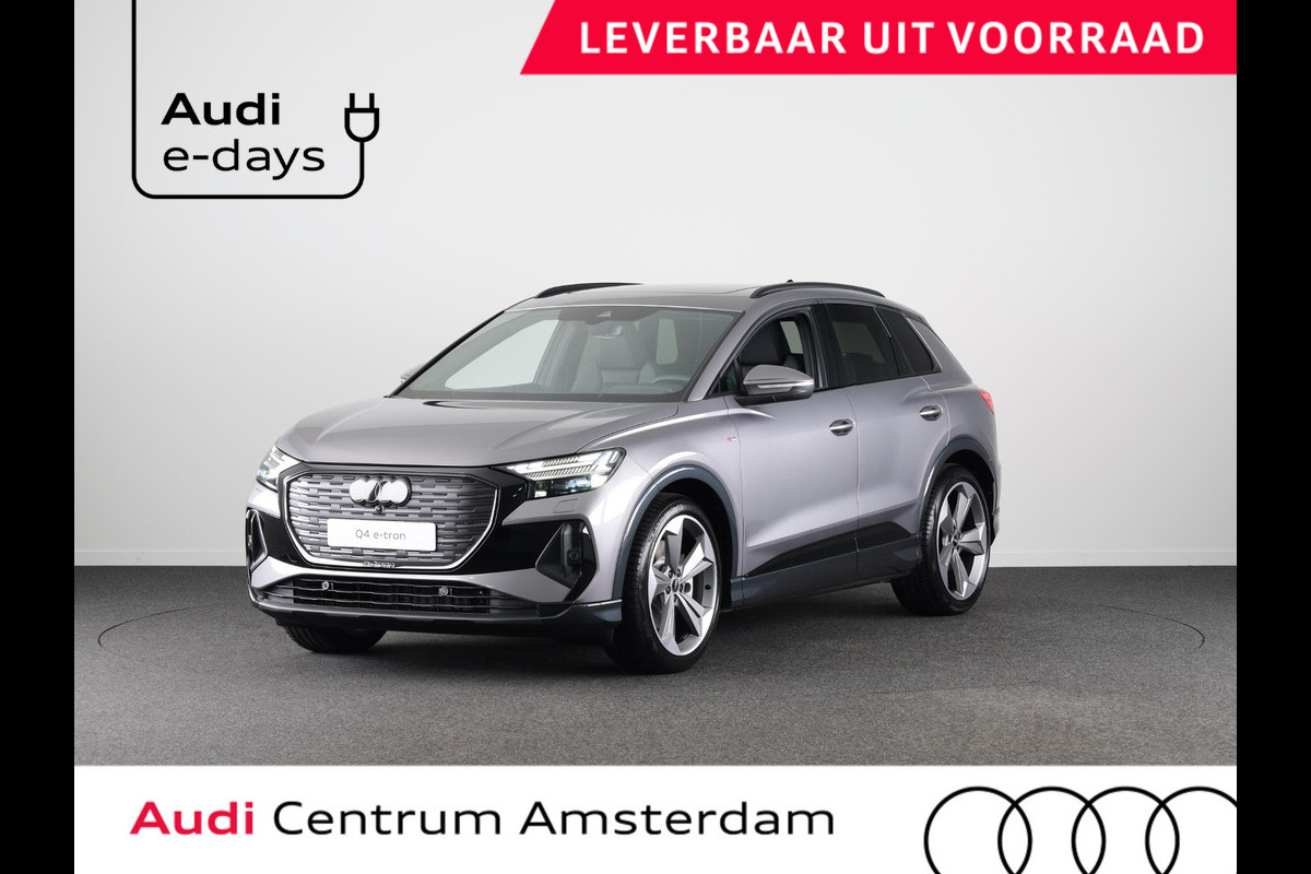 Audi Q4 e-tron 45 quattro S Edition 82 kWh 286pk panoramadak, Sonos soundsysteem, assistentiepakket plus, comfortpakket, veiligheidspakket, klimaatregelingpakket, leder interieur Audi Q4 e-tron 45 quattro S Edition 82 kWh 286pk panoramadak, Sonos soundsysteem, assistentiepakket plus, comfortpakket, veiligheidspakket, klimaatregelingpakket, leder interieur