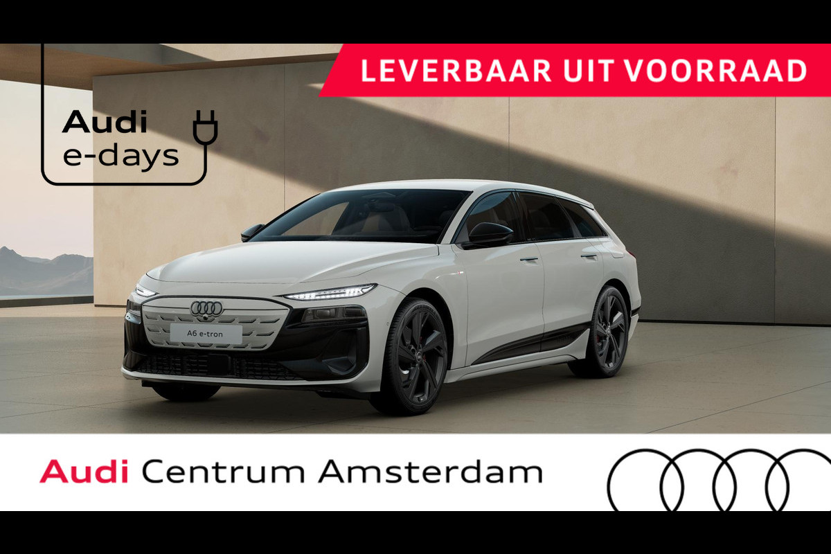 Audi A6 Avant e-tron S edition 83 kWh privacy glass, rood gespoten remzadels, LM velgen 21" Audi A6 Avant e-tron S edition 83 kWh privacy glass, rood gespoten remzadels, LM velgen 21"