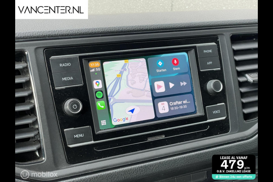 Volkswagen Crafter L3H3 140PK Automaat Carplay Zwart EURO 6